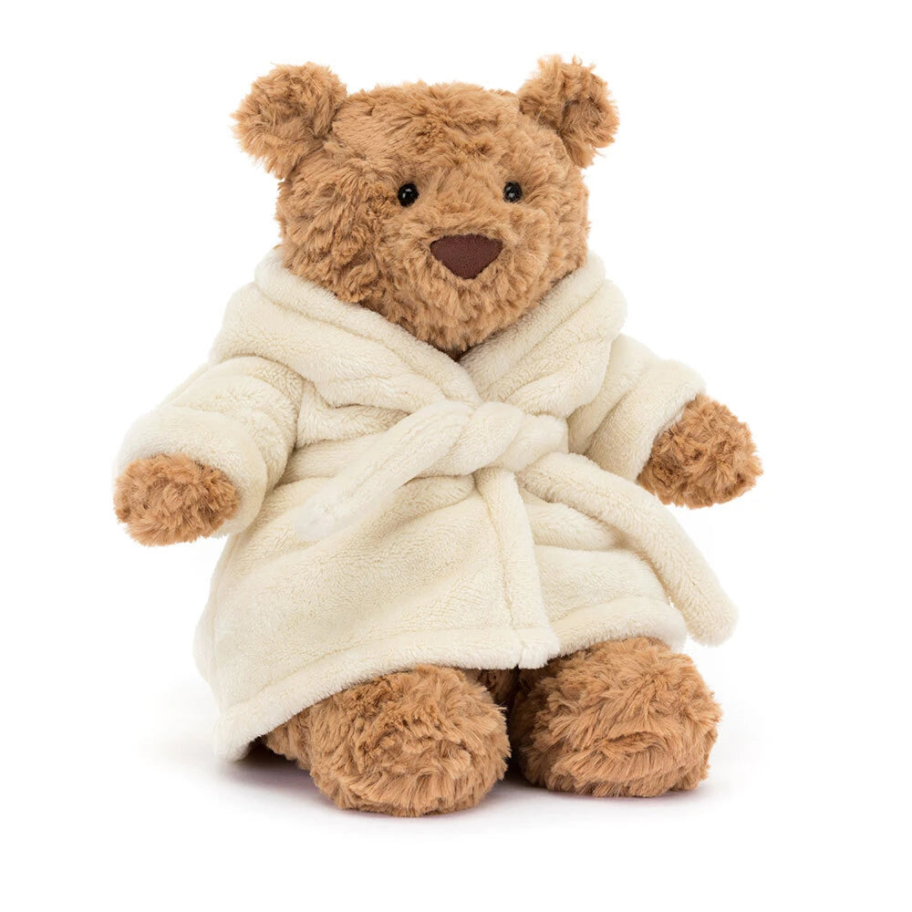 Bär im Bademantel